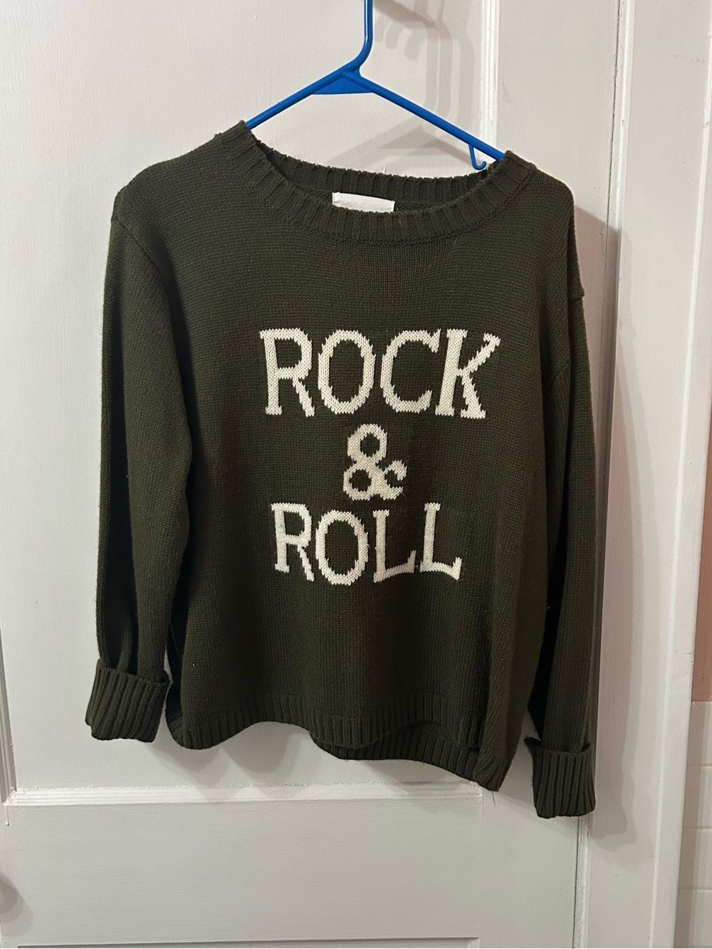 Panache Olive Green 'Rock & Roll' Crew Neck Sweater